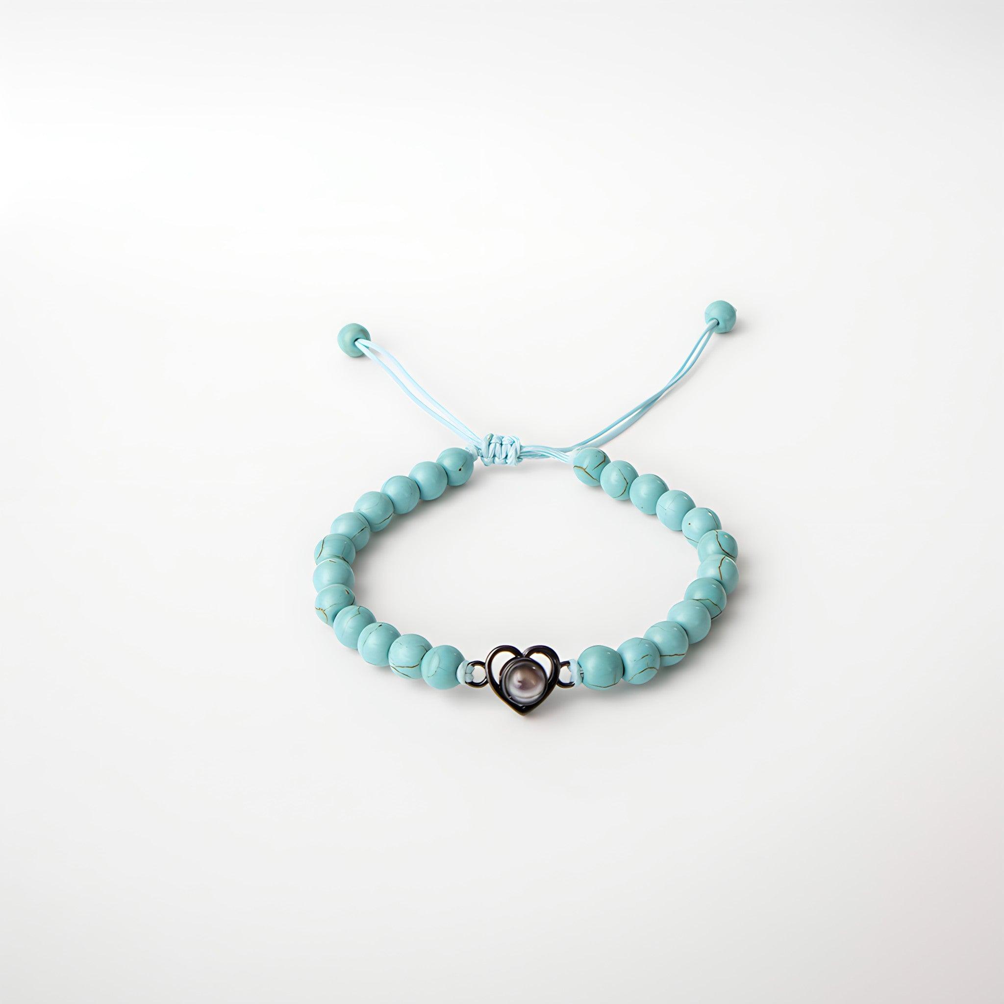 Eternity's Coastal Love Beaded Photo Bracelet - Elegant Eternity