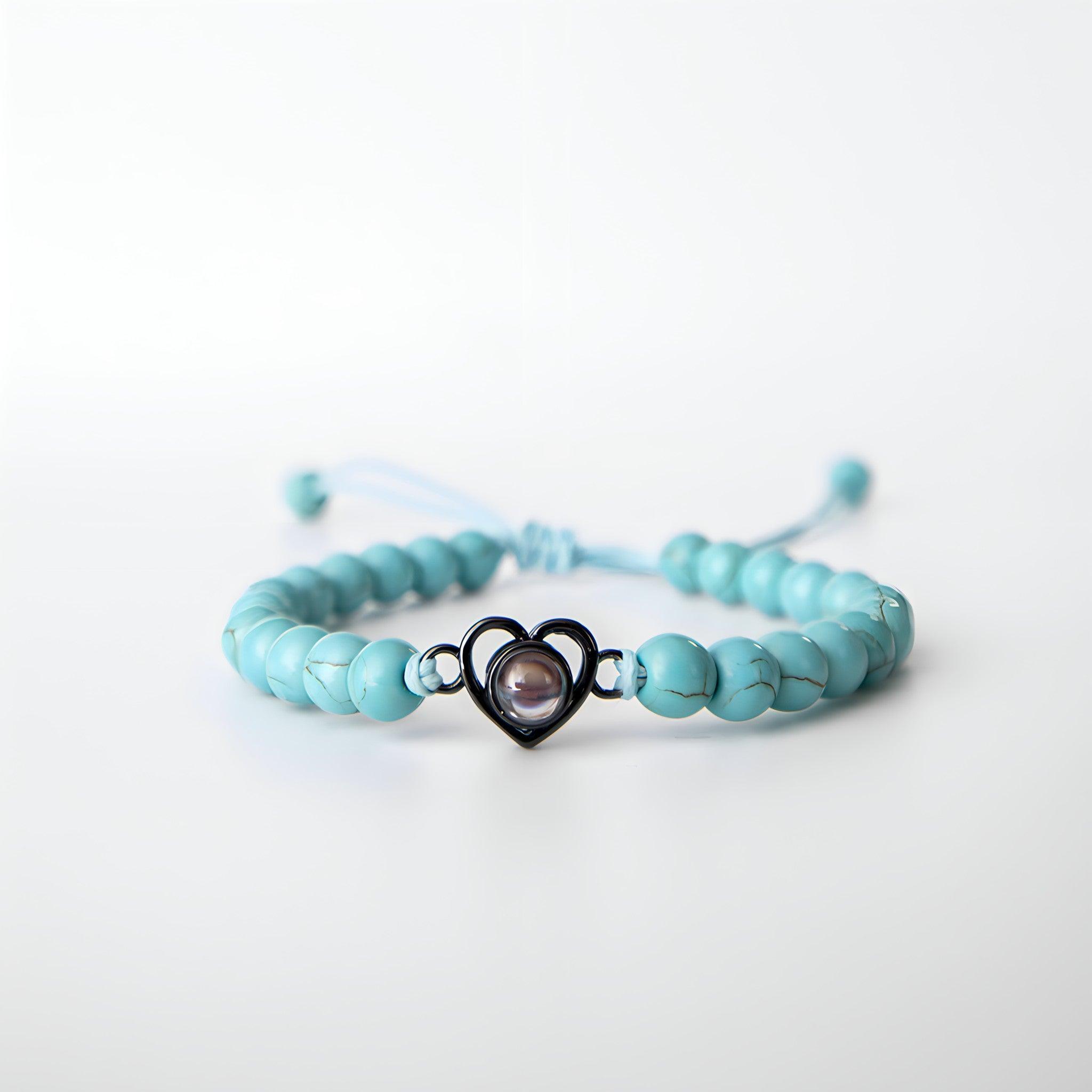 Eternity's Coastal Love Beaded Photo Bracelet - Elegant Eternity