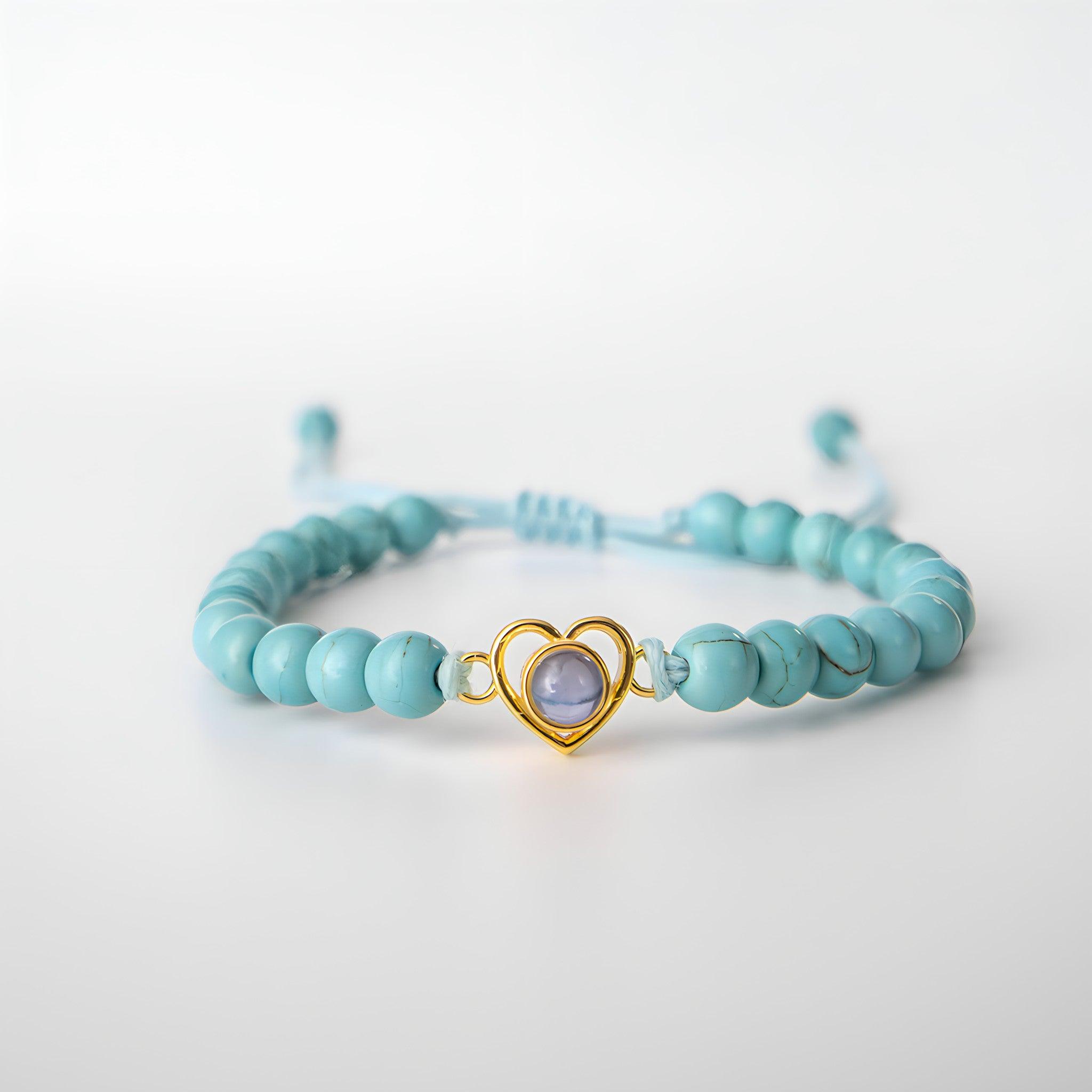 Eternity's Coastal Love Beaded Photo Bracelet - Elegant Eternity