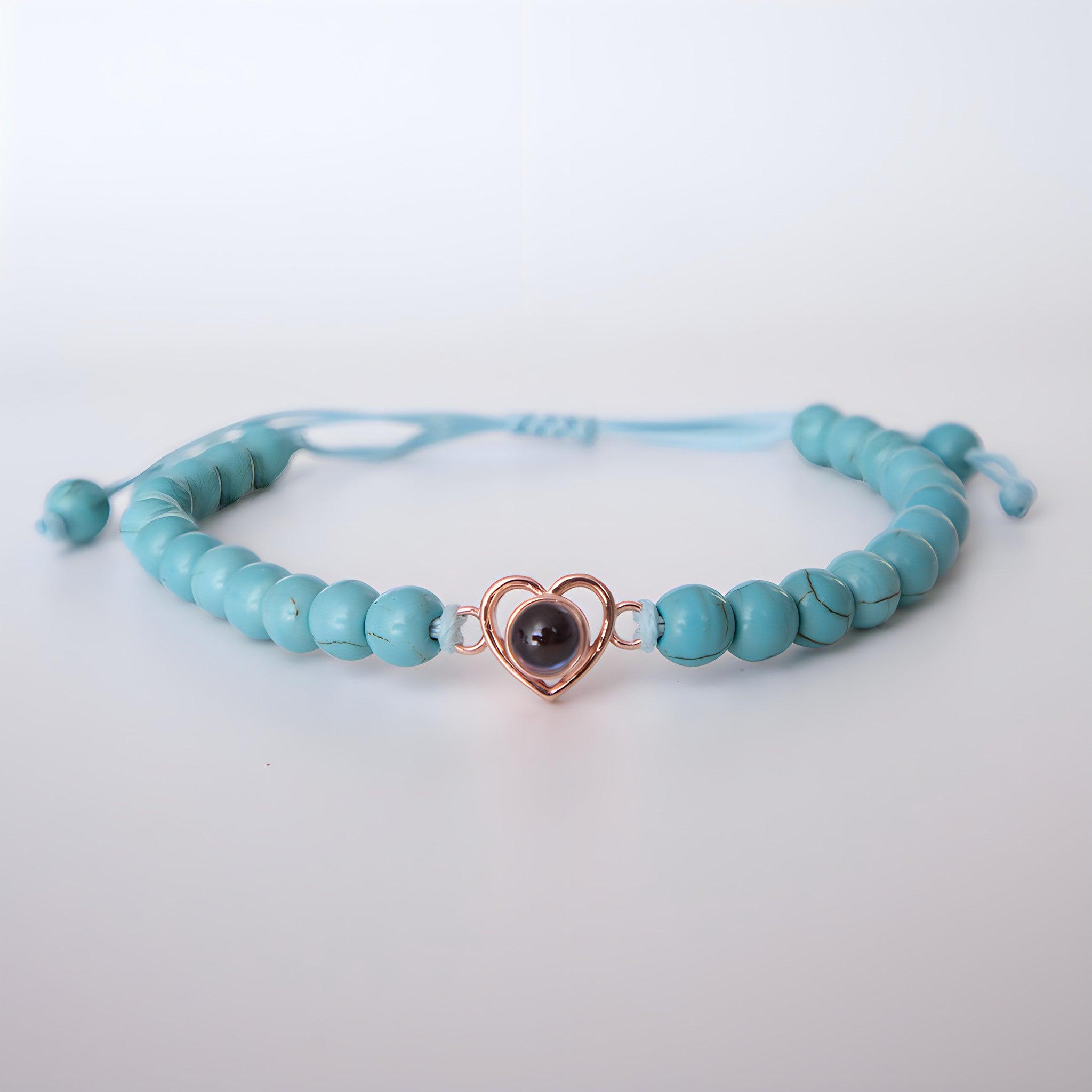 Eternity's Coastal Love Beaded Photo Bracelet - Elegant Eternity