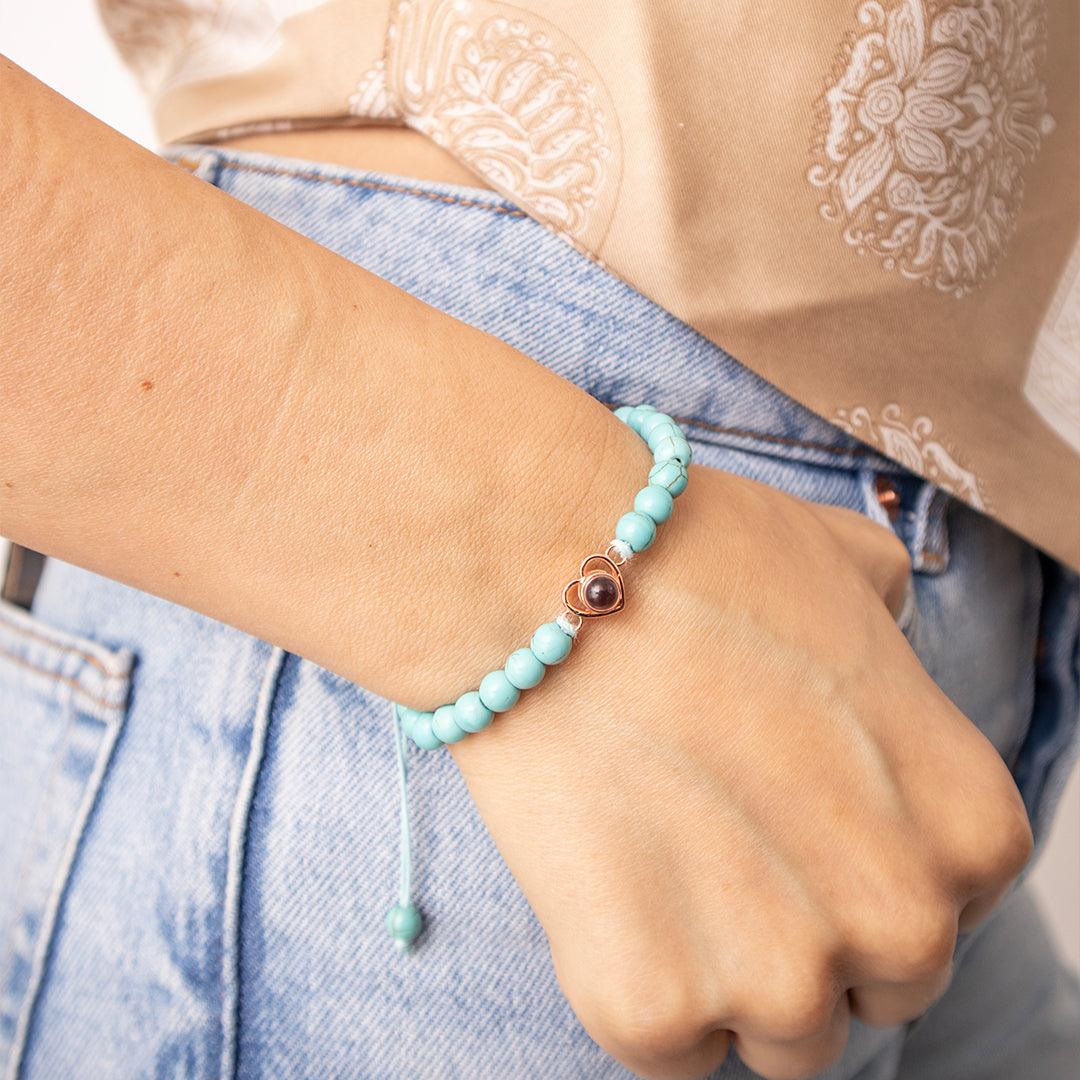 Eternity's Coastal Love Beaded Photo Bracelet - Elegant Eternity