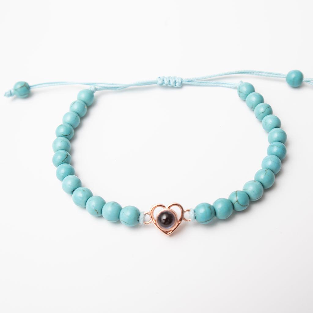 Eternity's Coastal Love Beaded Photo Bracelet - Elegant Eternity