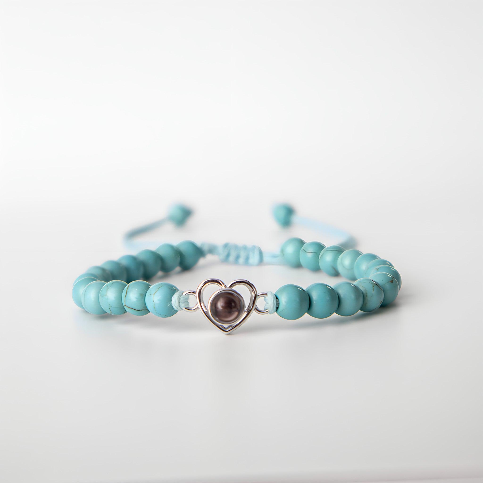 Eternity's Coastal Love Beaded Photo Bracelet - Elegant Eternity