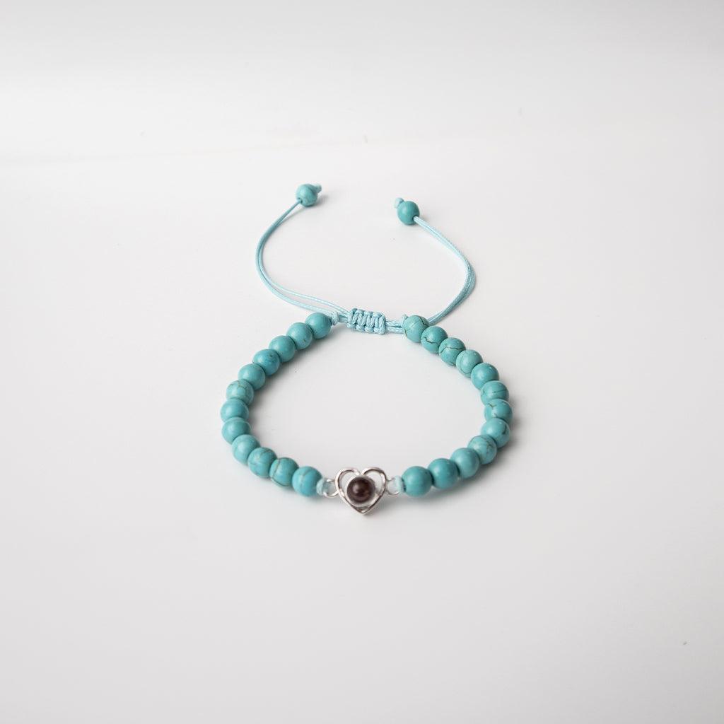 Eternity's Coastal Love Beaded Photo Bracelet - Elegant Eternity