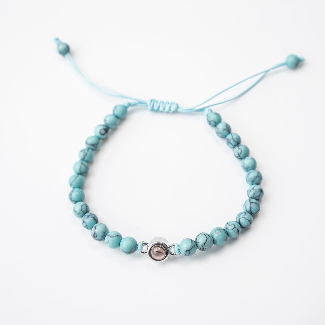 Eternity's Coastal Beaded Photo Bracelet - Elegant Eternity